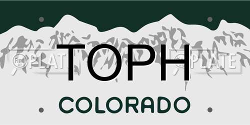 TOPH Colorado License Plate