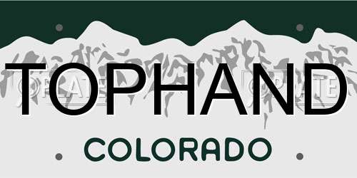 TOPHAND Colorado License Plate