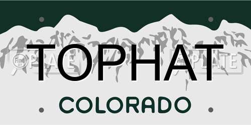 TOPHAT Colorado License Plate