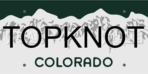 TOPKNOT Colorado License Plate