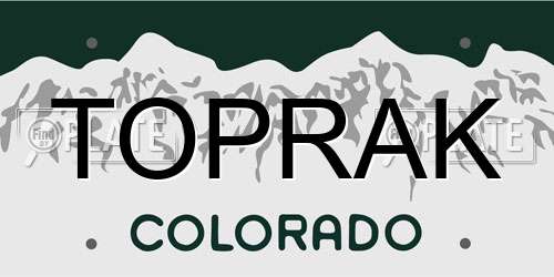 TOPRAK Colorado License Plate