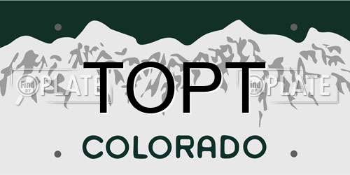 TOPT Colorado License Plate