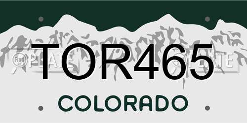 TOR465 Colorado License Plate