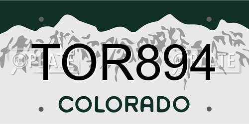 TOR894 Colorado License Plate