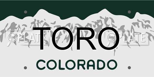 TORO Colorado License Plate