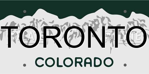 TORONTO Colorado License Plate