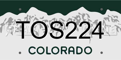 TOS224 Colorado License Plate