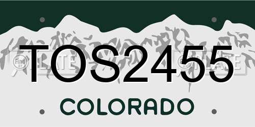 TOS2455 Colorado License Plate