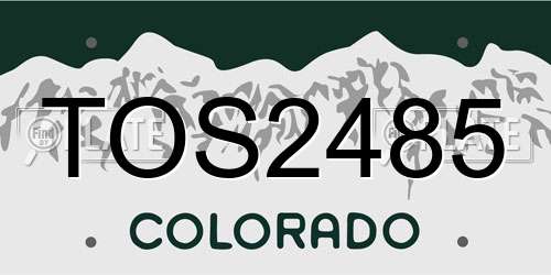TOS2485 Colorado License Plate