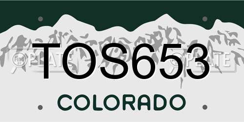 TOS653 Colorado License Plate