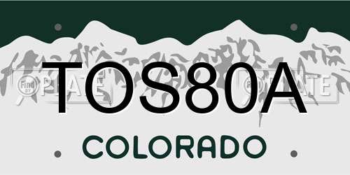 TOS80A Colorado License Plate