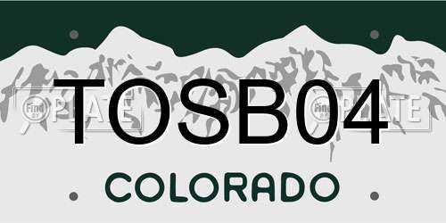 TOSB04 Colorado License Plate