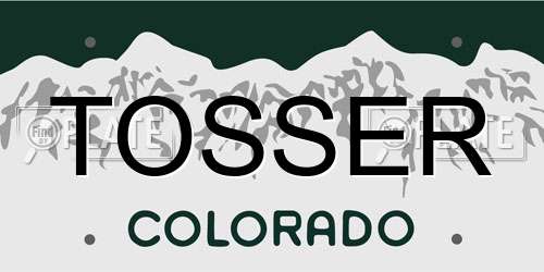 TOSSER Colorado License Plate