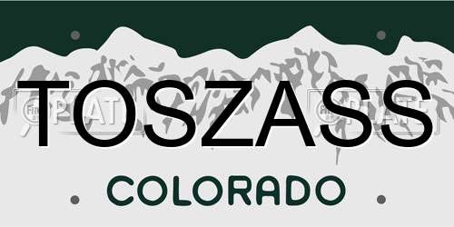 TOSZASS Colorado License Plate