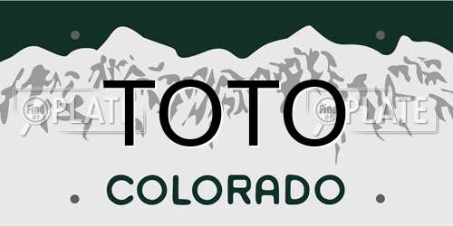 TOTO Colorado License Plate