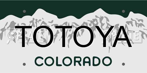 TOTOYA Colorado License Plate
