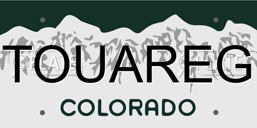 TOUAREG Colorado License Plate