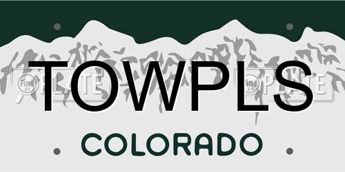 TOWPLS Colorado License Plate