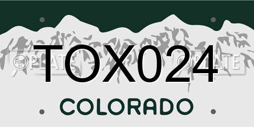TOX024 Colorado License Plate