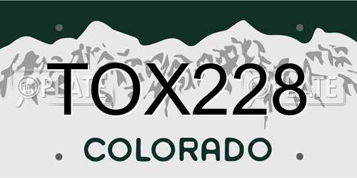 TOX228 Colorado License Plate