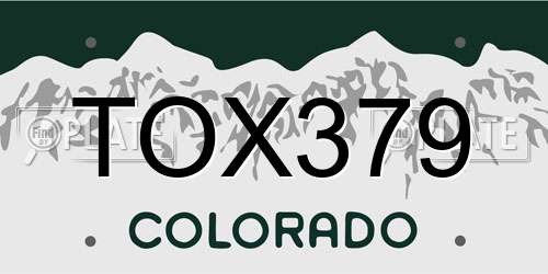 TOX379 Colorado License Plate