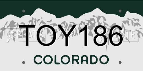 TOY186 Colorado License Plate