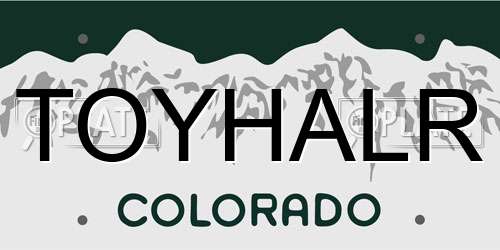TOYHALR Colorado License Plate