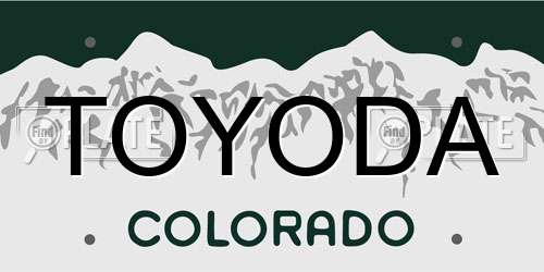 TOYODA Colorado License Plate
