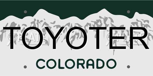 TOYOTER Colorado License Plate