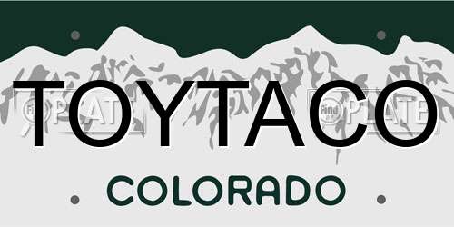 TOYTACO Colorado License Plate