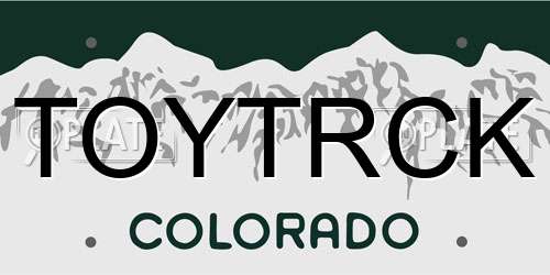 TOYTRCK Colorado License Plate