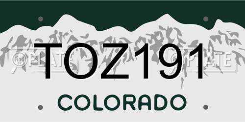 TOZ191 Colorado License Plate