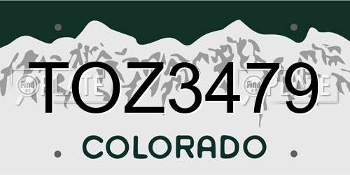 TOZ3479 Colorado License Plate