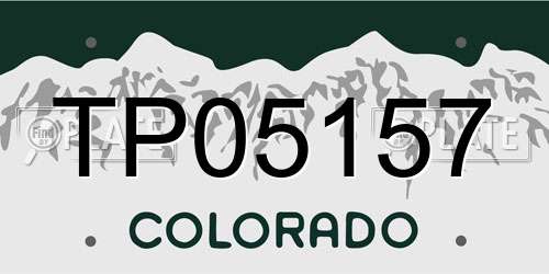 TP05157 Colorado License Plate