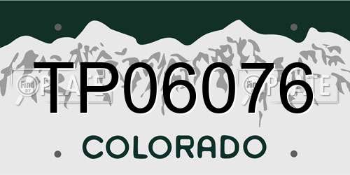 TP06076 Colorado License Plate