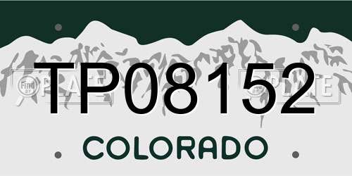 TP08152 Colorado License Plate