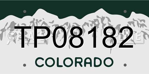 TP08182 Colorado License Plate