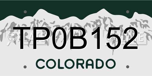 TP0B152 Colorado License Plate