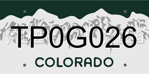 TP0G026 Colorado License Plate