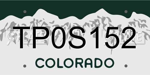 TP0S152 Colorado License Plate