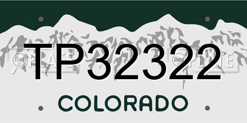 TP32322 Colorado License Plate