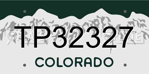TP32327 Colorado License Plate