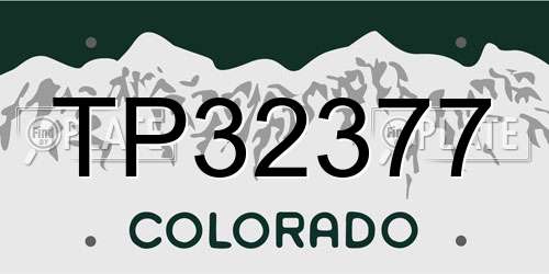 TP32377 Colorado License Plate