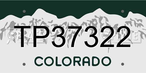 TP37322 Colorado License Plate