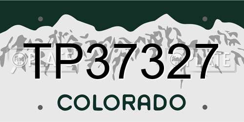 TP37327 Colorado License Plate
