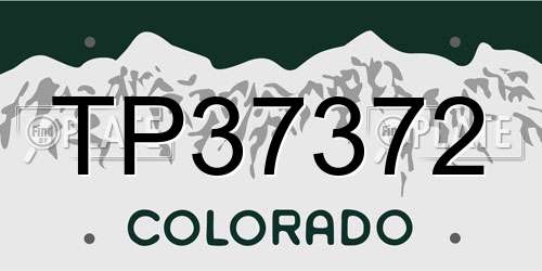 TP37372 Colorado License Plate