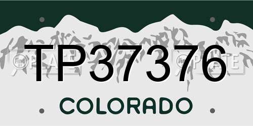 TP37376 Colorado License Plate