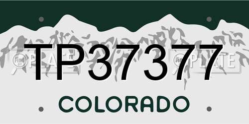TP37377 Colorado License Plate