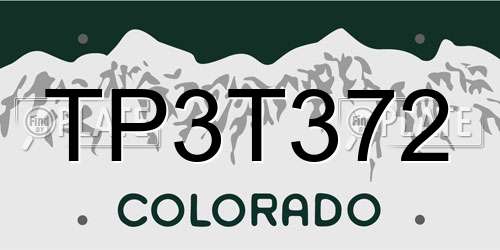 TP3T372 Colorado License Plate