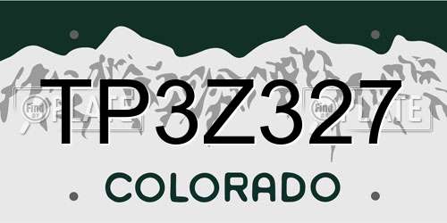 TP3Z327 Colorado License Plate